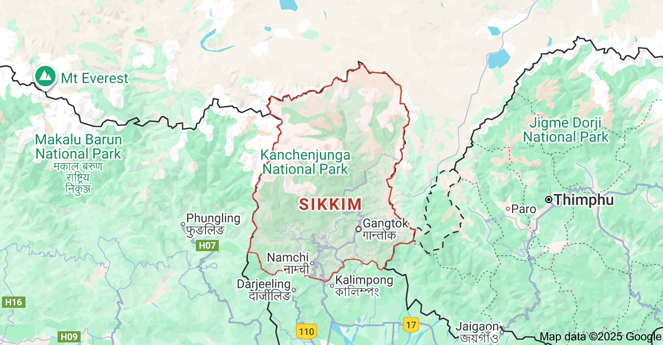Map of Sikkim